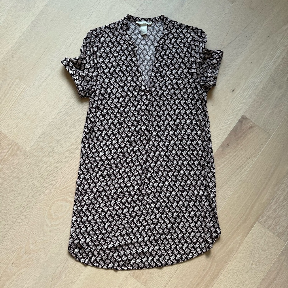 H&M Burgundy Palm Dress